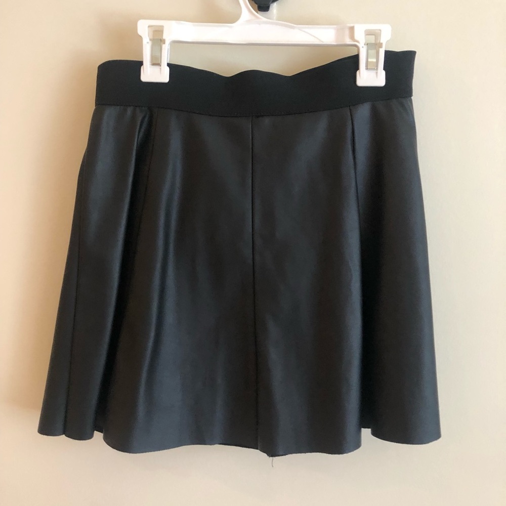 Fake Leather Skater Skirt